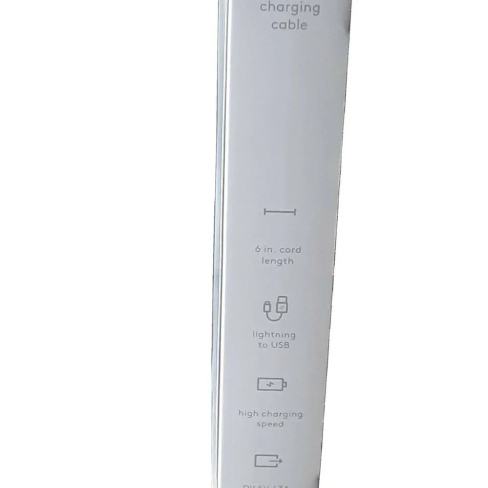 heyday 6'' usb-a to lightning cable,new in box,